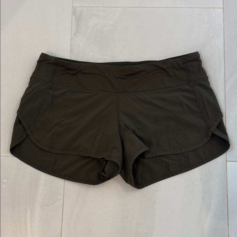 Lululemon Speed Short Women's Olive Athletic Shorts